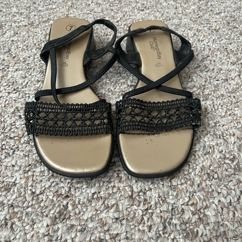 Montego Bay Club Black Beaded Sandals